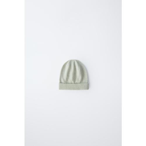 Zara Silk Cotton Beanie | Green (0-3m)