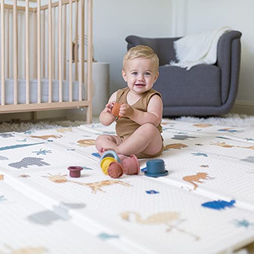Nuby Reversible Soft Floor Mat, Foldable and Lightweight for Easy Storage and Travel, Safari