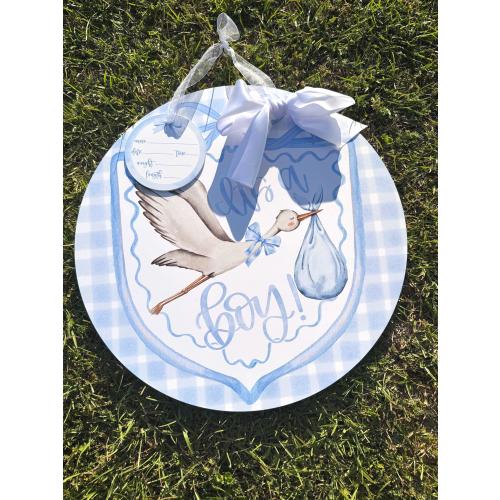 It&#39;s a Boy Stork Welcome Baby Shower Gift Door Hanger New Baby Gift Hospital Door Hanger
