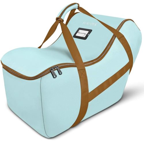 YOREPEK Car Seat Travel Bag for Airplane Compatible with Uppababy Mesa and Base, Fits for Chicco Keyfit 30 and Base,Padded Car Seat Carrier for Airport, Car Seat Gate Check Bag, Light Cyan