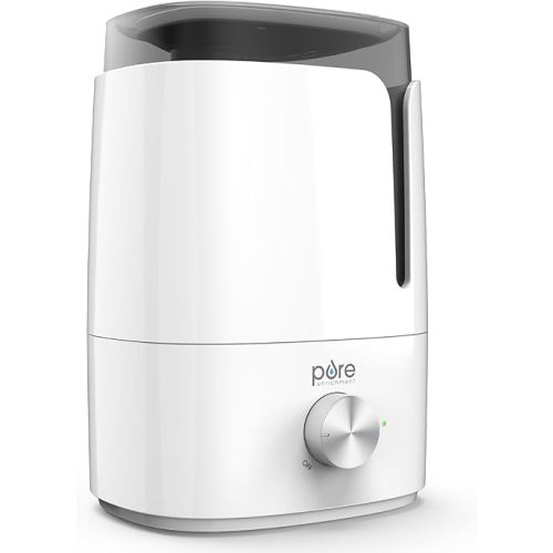 Pure Enrichment HUME Ultrasonic Cool Mist Humidifier - Easy-Clean 3.5L Tank Lasts up to 50 Hours; Whisper Quiet, & Auto Shut-Off for Large Living Rooms, Basements, Bedrooms, Nurseries, & Plants