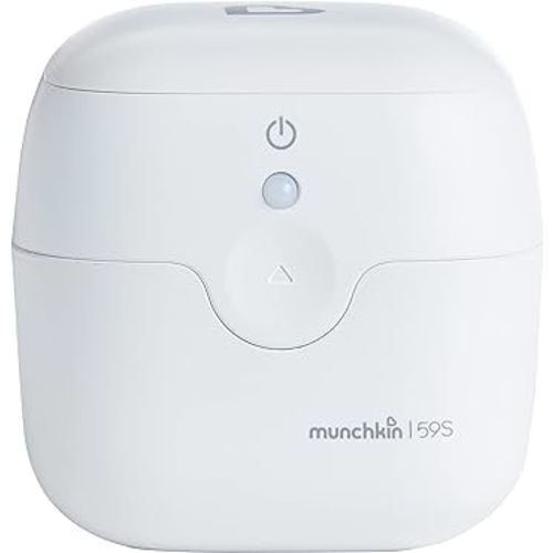 Munchkin Portable UV Sterilizer and Sanitizer Box, Eliminates 99.99% of Germs in 59 Seconds, Mini UV-C Cleaner for Pacifiers and More, White