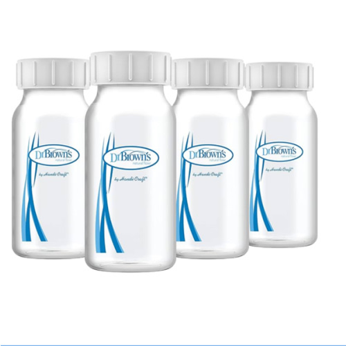 Dr. Brown's Breast Milk Collection Bottles with Storage Caps, Breast Pumps Compatible, Collect, Store, and Keep Milk Fresh, BPA Free – 4-Pack