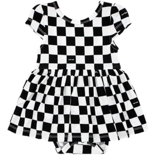 Little Sleepies Cap Sleeve Skater Dress with Bodysuit for Girls, Viscose from Bamboo, Toddler Girl Dress w/Pockets