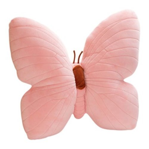 Butterfly Shaped Throw Pillow Cute Plush Butterfly Stuffed Animal Pillow Soft Hugging Decorative Animal Pillow for Couch Living Room Bed, Pink