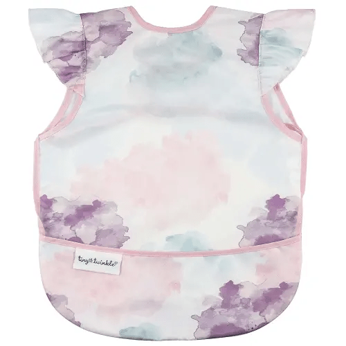 Tiny Twinkle Mess Proof Baby Bib - Waterproof & Lightweight Baby-Led Weaning Apron | 100% Recycled Polyester, Easy Clean & Machine Washable (Cotton Candy, Small 6-24 Months)