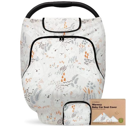 Car Seat Cover for Babies - Baby Car Seat Canopy for Spring, Autumn, Winter - Universal Stretch Fit Car Seat Cover for Babies, Boys, Girls - Breastfeeding Nursing Cover -Infant Carseat Cover (Fable)