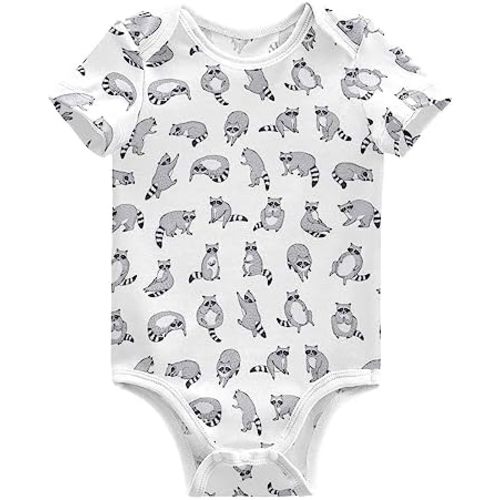 Ollabaky Unisex Baby Bodysuits Short-Sleeve Cotton Baby Clothes for Girls Boys 0-24 Months