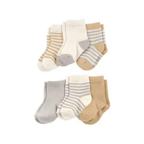 6-Pack Baby Socks | Size 0-6M