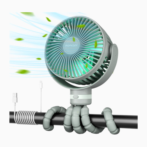 Momcozy USB Rechargeable Handheld Cooling Fan for Travel - Sage Green