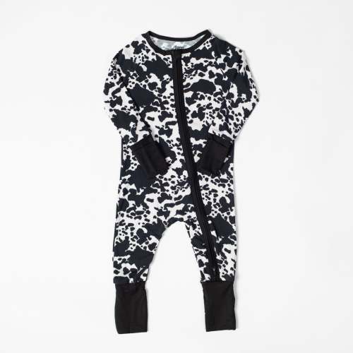 Cow Print Baby Bamboo Zippy - American Farm Company