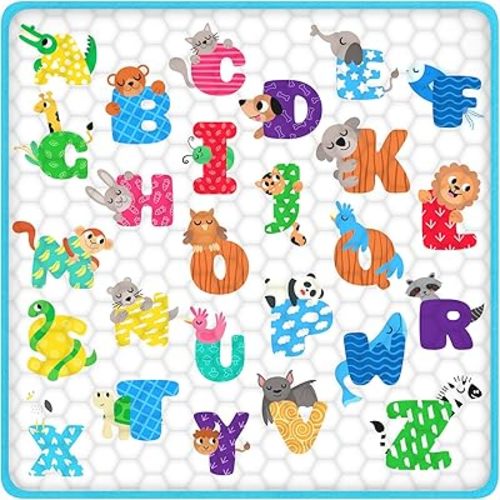 VZO Baby Play Mats for Floor, Baby Floor Play Mat, 50x50 Playpen Mat, Thick Baby Play Mat, Playmat for Babies Infants Toddlers,Playmate for Baby Crawling Mat Foldable and Machine Washable