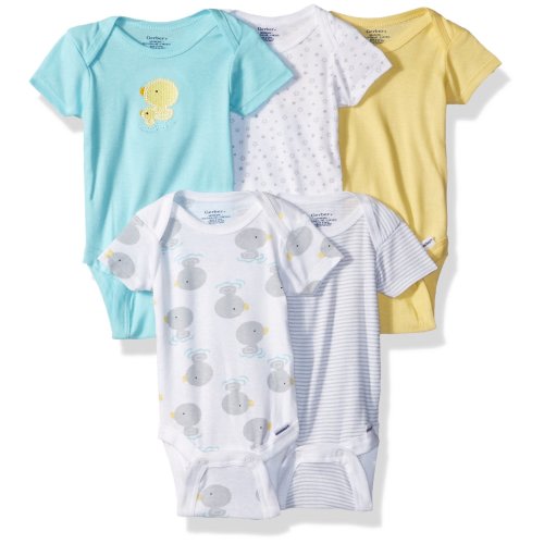 Gerber Baby 5-Pack Variety Onesies Bodysuits, New Duck, Newborn