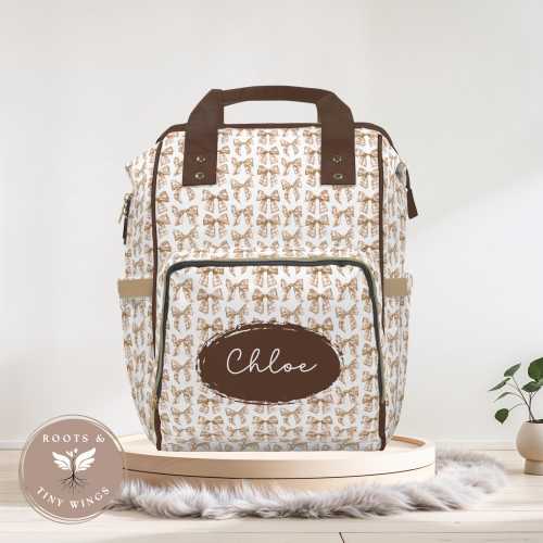 Custom Diaperbag Trendy Coquettecore Personalized Name Diaper Bag Coquette Bows Custom Diaper Bag Girl Baby Showergift Personal Shower Gift