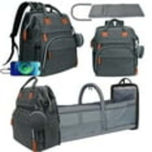 Baby Diaper Bag Backpack with Changing Station, Multifunctional Waterproof Portable Baby Bag for Travel, Dark Grey