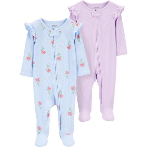 Carter's Child of Mine Baby Girl Sleep 'n Play, 2-Pack, Sizes Preemie-6/9 Months