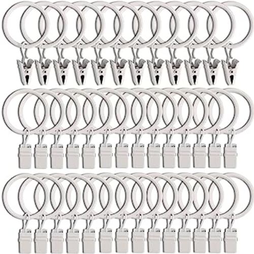 40 Pack Curtain Rings with Clips, for hanging shorts with tops