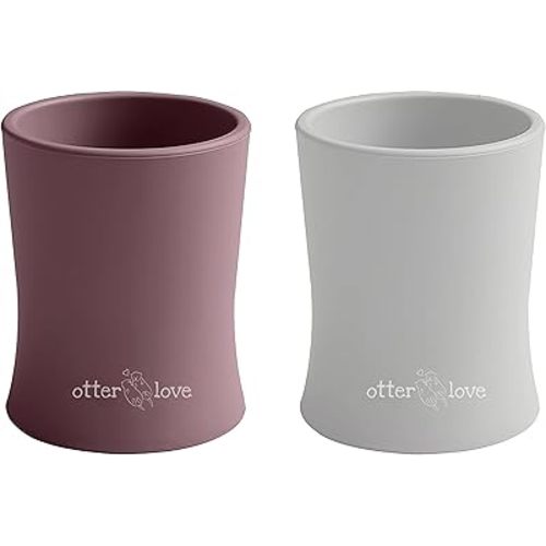 otterlove Silicone Baby & Toddler Training Cup - Pediatric OT Approved - 100% Platinum Pure LFGB Silicone - Unbreakable - Plastic Free - Tiny Cup Perfect for Baby Led Weaning