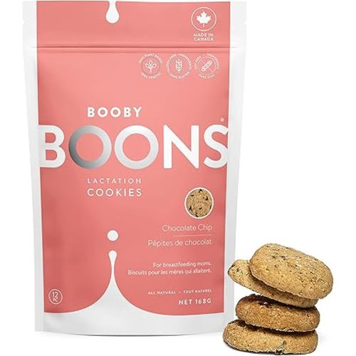 Stork and Dove, Booby Boons Chocolate Chip Cookies for breastfeeding moms, 168 Gram. Enjoy Canada's #1 Nursing Cookies made with 100% gluten-free, fenugreek-free, soy-free ingredients. Supports breastfeeding moms. The milk's on the way with award winning