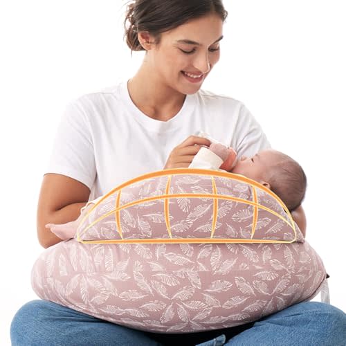 Momcozy Original Nursing Pillow for Breastfeeding-Pioneering Safety Fence- Wider Feeding Pillows for More Support for Mom & Baby- Easier Nursing & Hand Free- Fit for All, Removable Cotton Cover