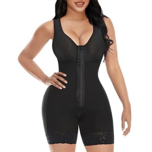 FAJAS COLOMBIANAS SHAPEWEAR FOR WOMEN TUMMY CONTROL POST SURGERY FULL BODY SHAPER BUTT LIFTER WITH ZIPPER CROTCH