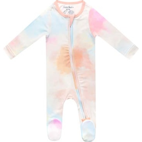Nova Tie Dye Zip-Up Footie, 3-6M