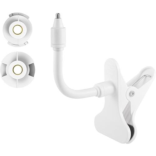 Flexible Baby Monitor Clip Clamp Mount Holder for HelloBaby HB65/HB40/HB6550/HB66/HB248/HB6339/HB6550 Pro, ANMEATE SM935E/SM650/Bonoch/ChildsFarm Baby Monitor, Long Gooseneck Arm, No Tools Needed
