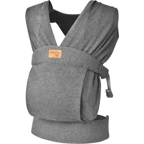 Baby Wraps Carrier Sling, Baby Carrier for Newborns and Toddlers,Skin-Friendly and Soft Front Baby Carrier Wrap Perfect Baby Gifts (Grey, Cotton)