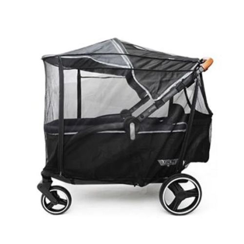 Keenz Folding Collapsible Mosquito Netting Sun Shade Protection Cover Accessory with Zippered Opening for the 7S 2 Passenger Wagon, Black (Net Only)