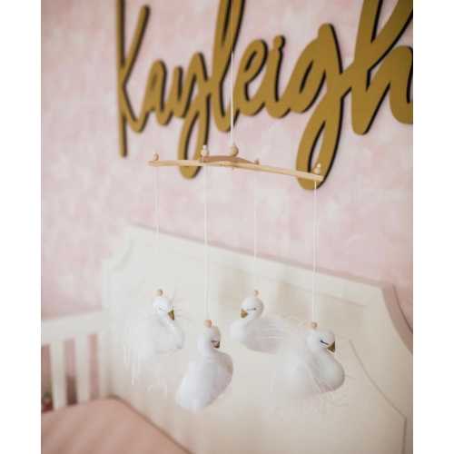 Baby mobile- Swan mobile- Baby girl mobile- Swan Nursery baby mobile- Baby shower gift- Newborn baby gift- Swan decor- Baby girl gift
