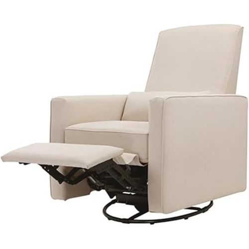 DaVinci Piper 360° Swivel Rocker Recliner Chair - Glider Rocking Chair for Nursery and Living Room- GREENGUARD Gold, FSC & Certi-PUR US Certified - Ultra Comfy Glider Recliner Nursery Chair - Cream