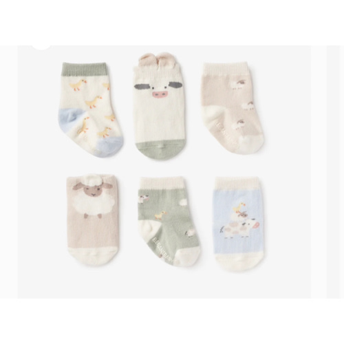 On the Farm Non Slip Baby Socks 6pk – Elegant Baby