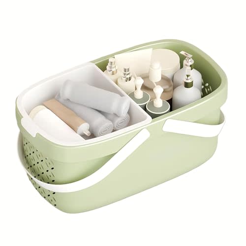 Plastic Organizer Basket with Handles (Green)