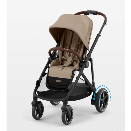 Cybex e Gazelle S Electronic Assist Stroller - Almond Beige w/Black Frame