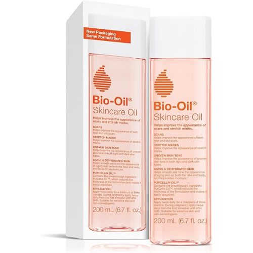 Bio-Oil Skincare Body Oil Serum, Face and Body Moisturizer with Vitamin E & A, for Scars, Stretch Marks, Sensitive Skin, All Skin Types, Dermatologist Recommended, Non-Comedogenic, 6.7 Oz