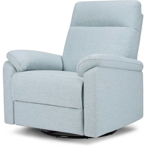 Davinci Suzy Glider Recliner Nursery Chair - Versatile Glider Rocking Chair for Nursery and Living Room - GREENGUARD Gold, FSC & Certi-PUR US Certified - 360° Swivel Rocker Recliner - Heathered Blue