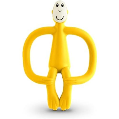 Original Teething Toy for Baby 3 Months+, BPA-Free Food Grade Silicone, Easy to Hold & Naturally Fits in Mouth, Stimulates and Massages Sore Gums, Yellow