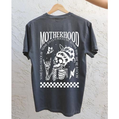 Motherhood Sometimes I Rock It Sometimes It Rocks Me Nursing T-shirt