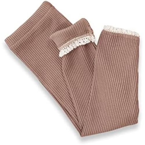 Toddler Baby Girls Leggings Footless Lace Trim Tights Ruffle Ribbed Knit Stocking Infant Fall Winter Warm Bottom Pants