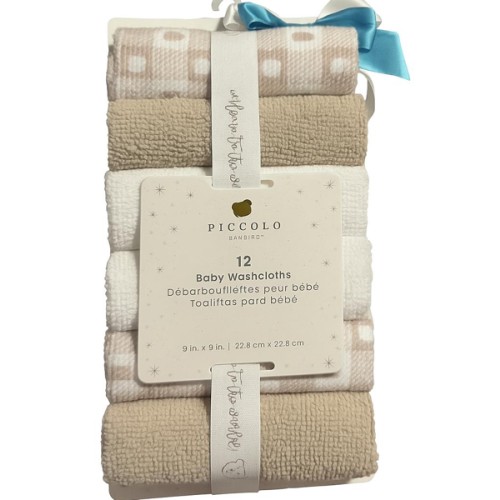 Piccolo Bambino - 12Pk Washcloth Set