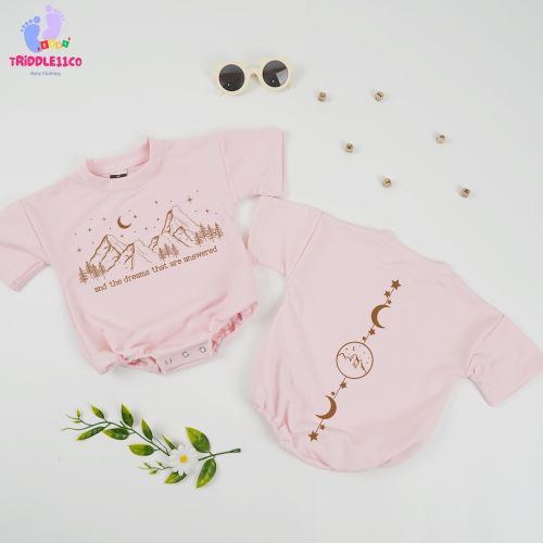 To The Stars Who Listen And The Dreams That Are Answered Baby Romper, Baby Outfit, Book Lover Romper, Newborn Gift, Starry Sky Clothes