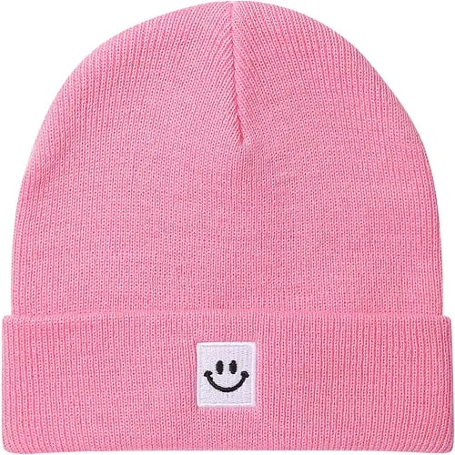 Paladoo Baby Beanie Knit Ski Hat with Cute Smiley Face for Girls Boys 0-8 Years
