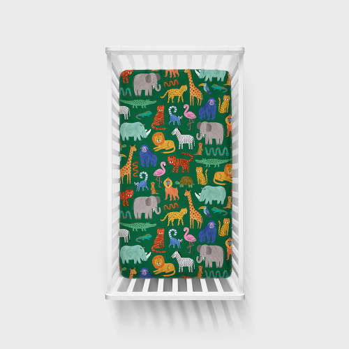 Wild Zoo Fitted Crib Sheet | Little Sleepies