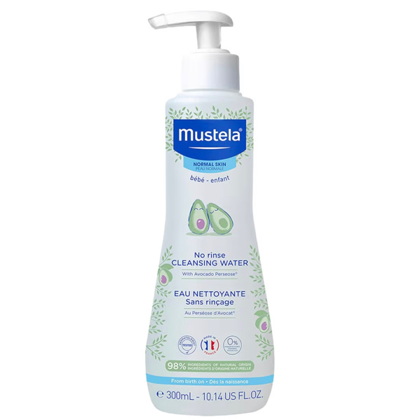 Mustela Baby Cleansing Water - No-Rinse Micellar Water - with Natural Avocado & Aloe Vera - for Baby's Face, Body & Diaper - 1 or 2-Pack - Various Sizes