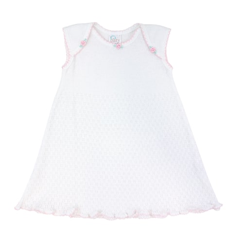 Sleeveless, Lap Shoulder Dress w/ Rosettes #178