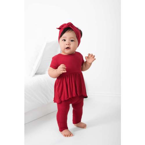 Reversible Opening Ready Set Romper® Twirl in Ribbed Crimson