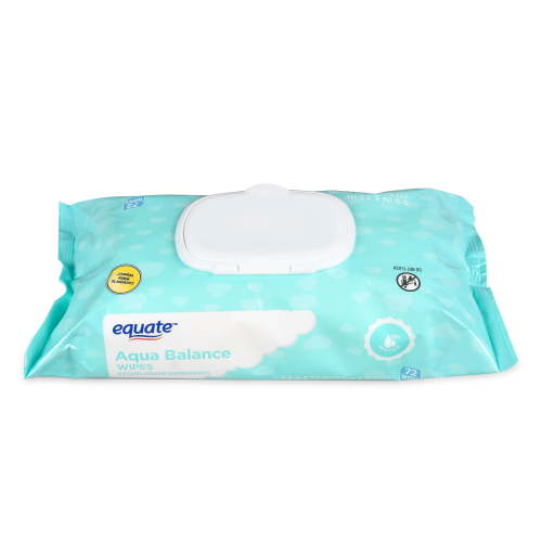 Equate Aqua Balance Wipes with 99% Water, Unscented, 72 Wipes (Flip-Top Pack), Compare to Water Wipes® HSA/FSA Eligible