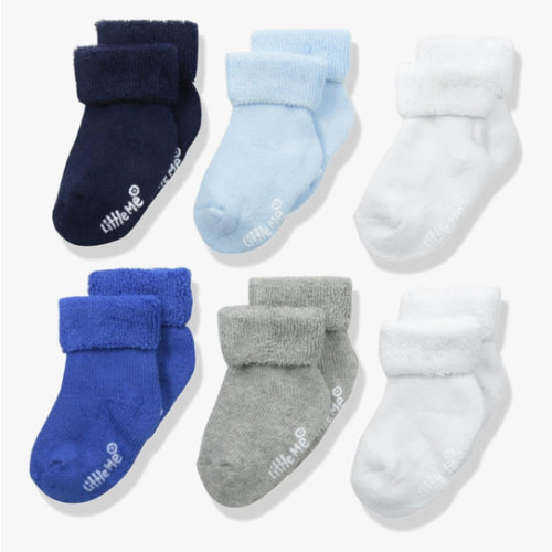 Little Me Baby Boys' Think Cotton Turn Cuff Socks