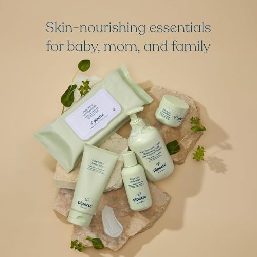 Pipette New & Improved Formula Baby Lotion, Hydration, Natural Moisture of Baby's Delicate Skin, Renewable Plant-Derived Squalane, Fragrance-Free Lotion, 6 fl. oz (3000991)