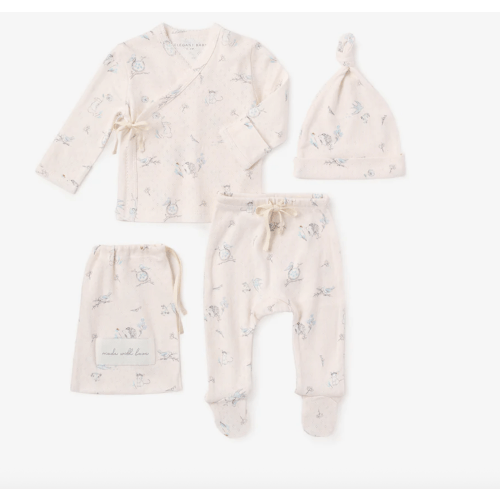 Meadow Mouse Printed Organic Cotton Pointelle Layette Set